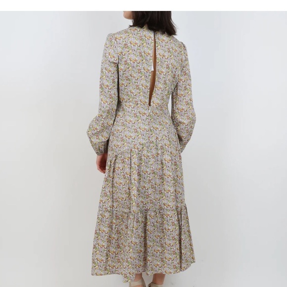 Never Fully Dressed Ditsy Floral Tiered Open Back Midi Dress - Picture 2 of 7